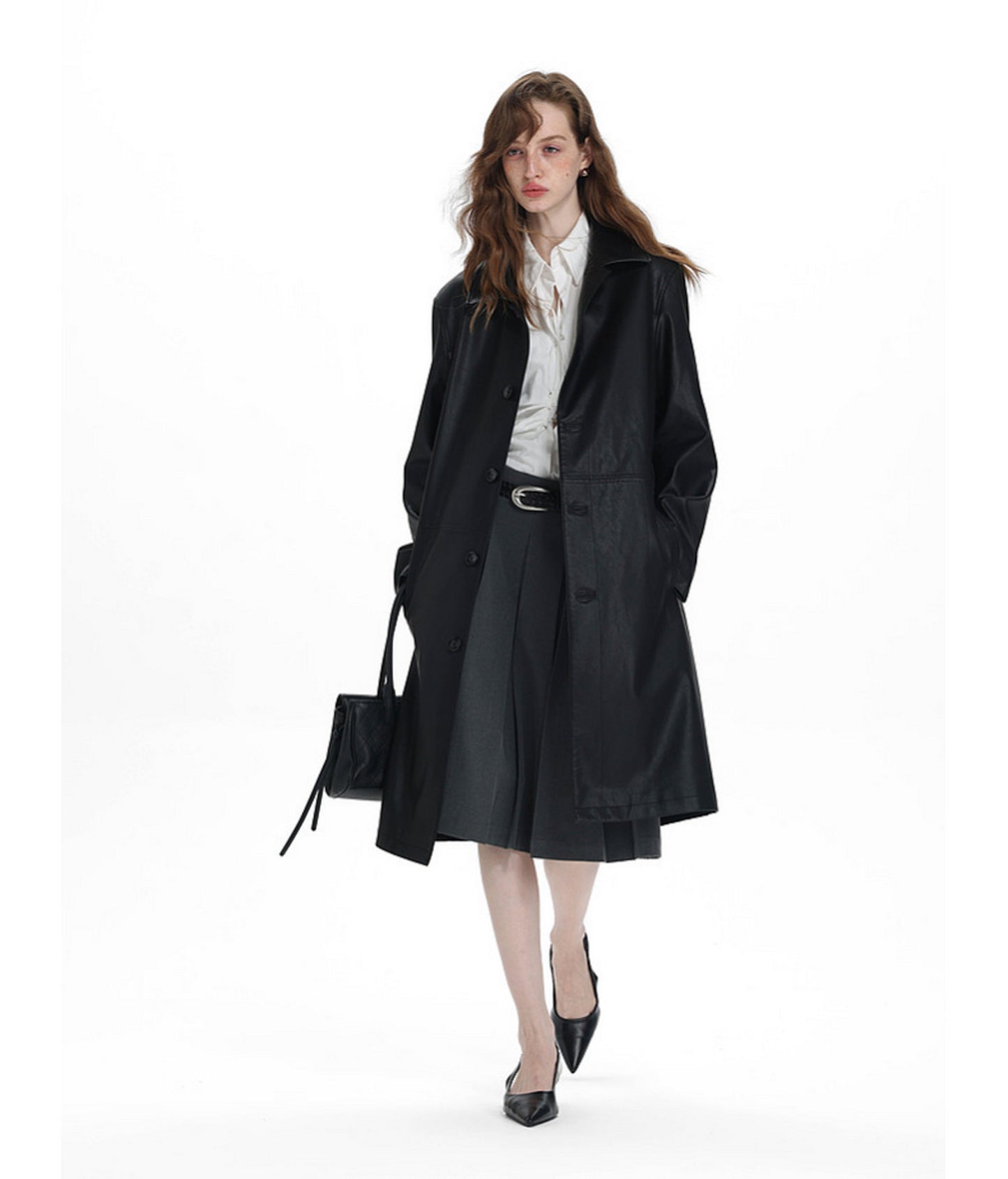 Faux Leather Coat