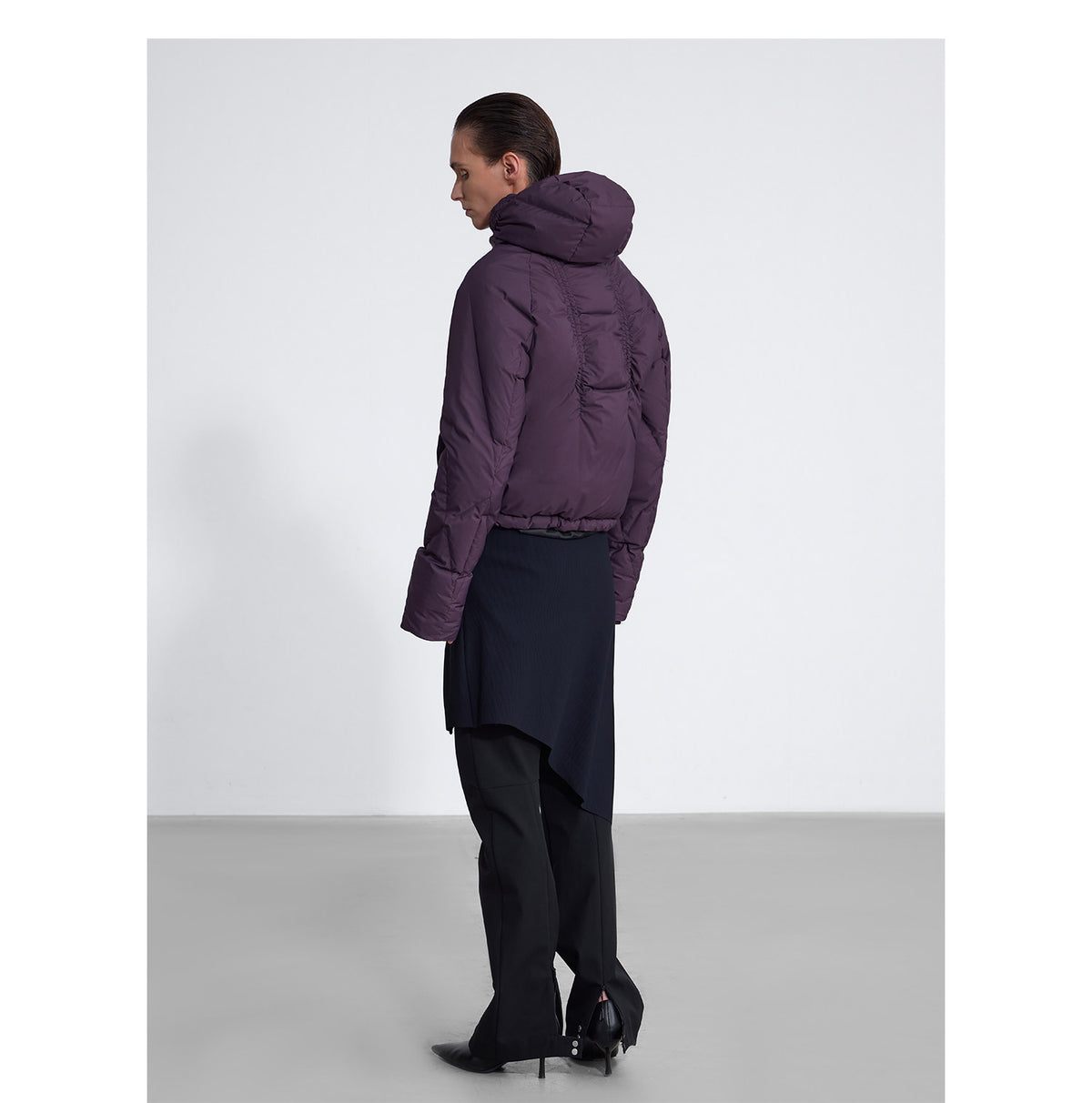 Shiny Pleated Down Jacket