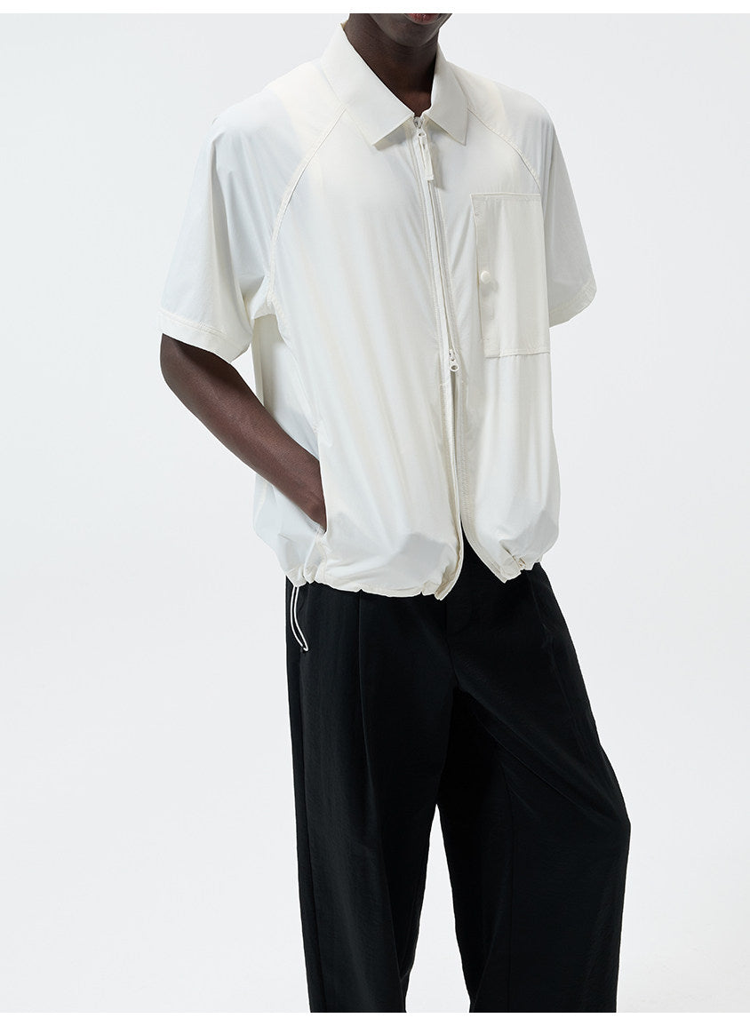 Nylon-Laminated Multi-Pocket Shirt