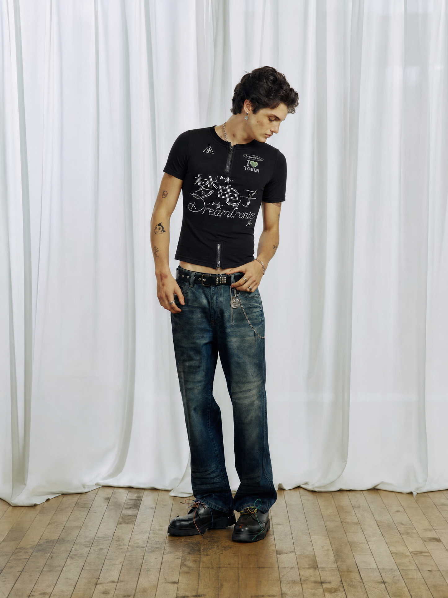 Rhinestone Cycling T-Shirt