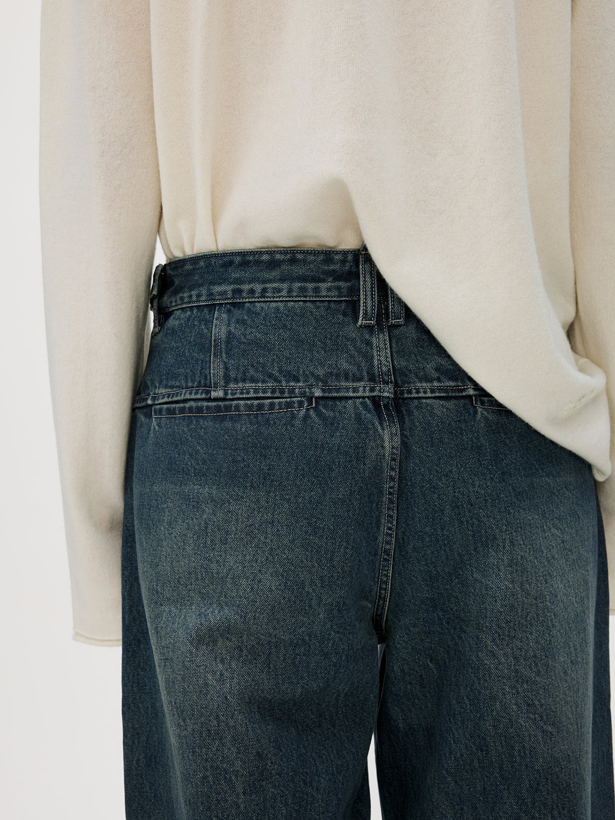 Loose Straight Leg Denim Pants