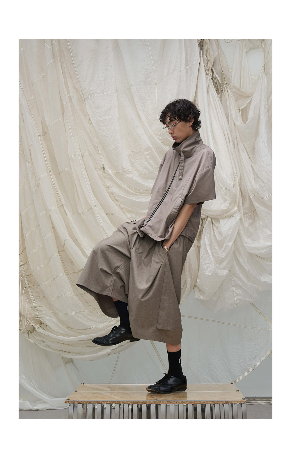 Draped cropped pants