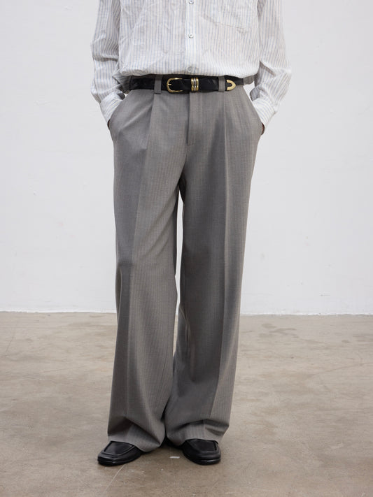 Striped Pleated Casual Pants