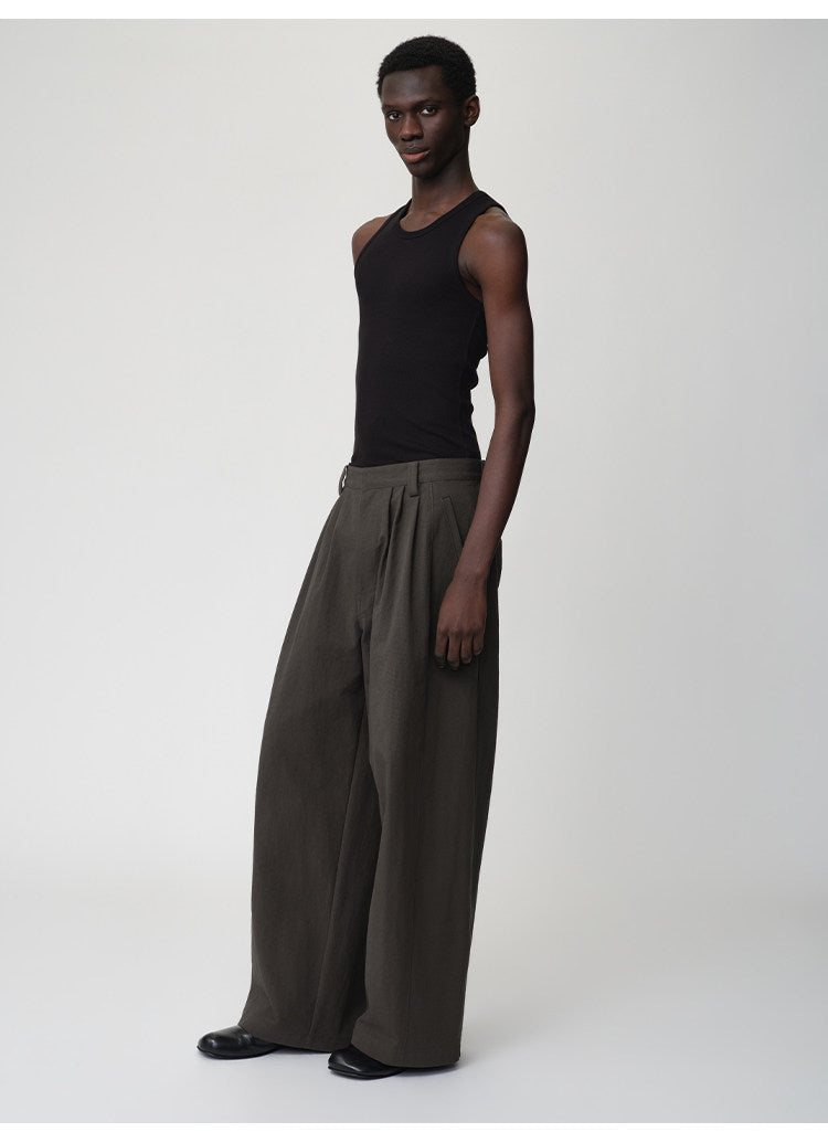 3D Cut A-Line Wide-Leg Pants