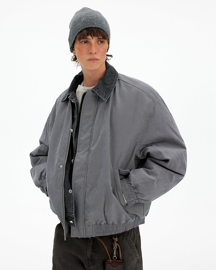 Faux Two-Piece Cotton Jacket