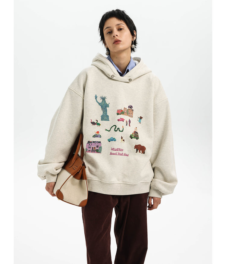 Three-in-one printed sweatshirt