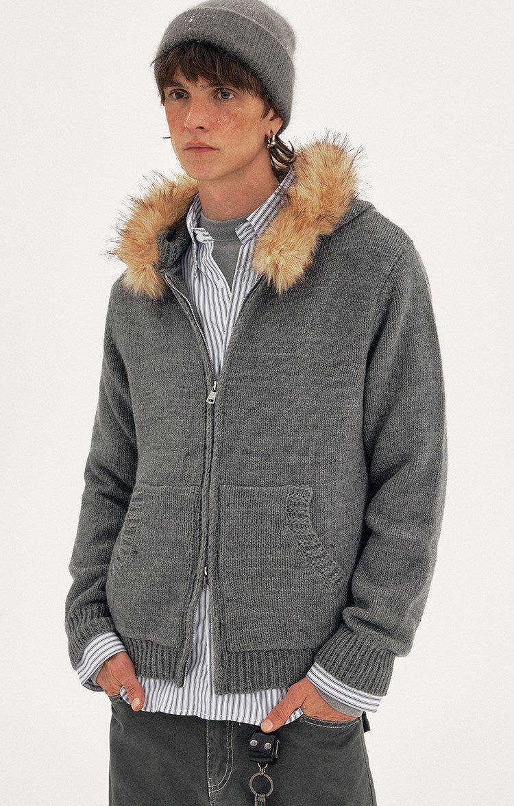 Hooded Knit Cardigan