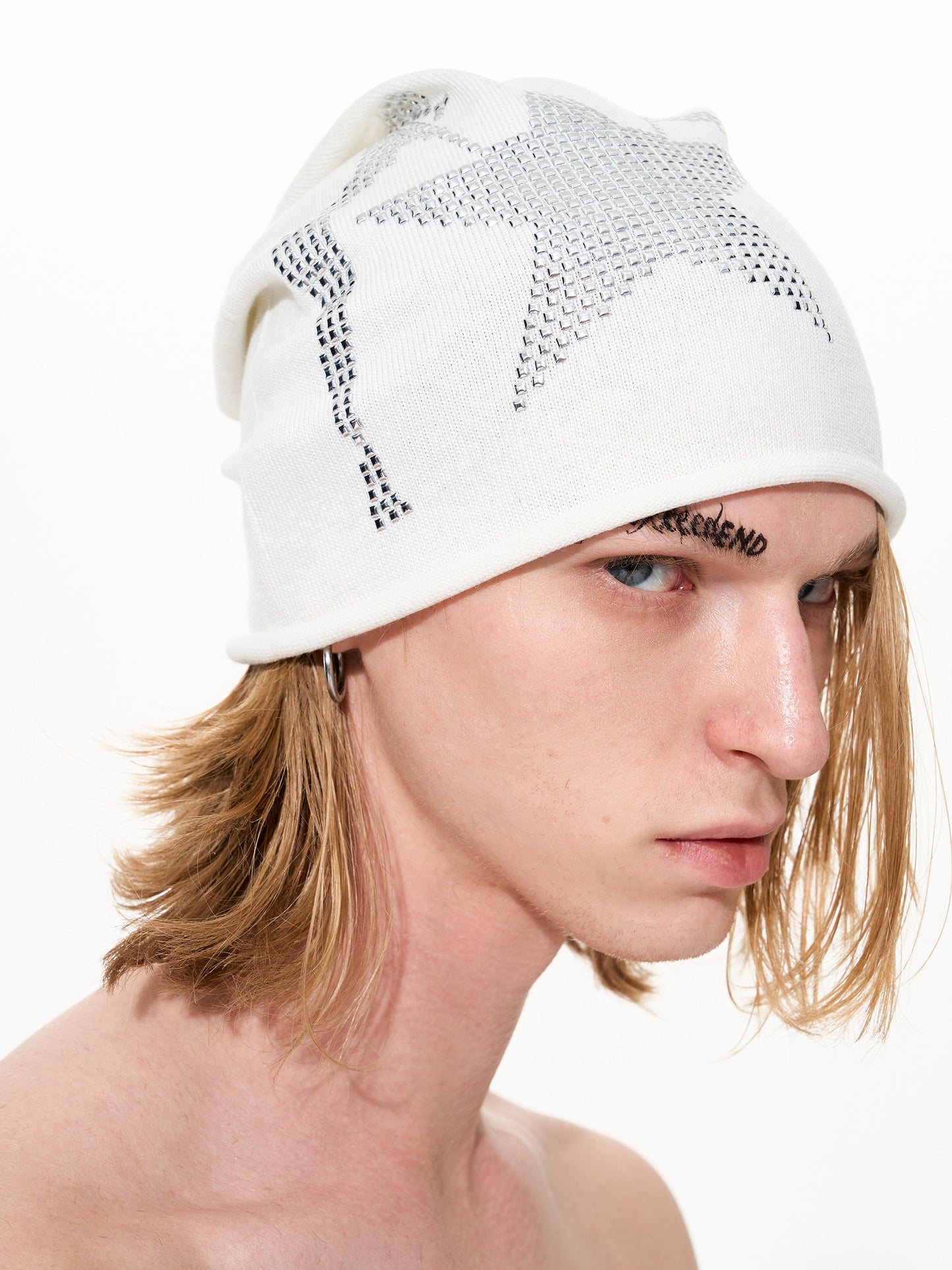 Stud Print Knit Cap