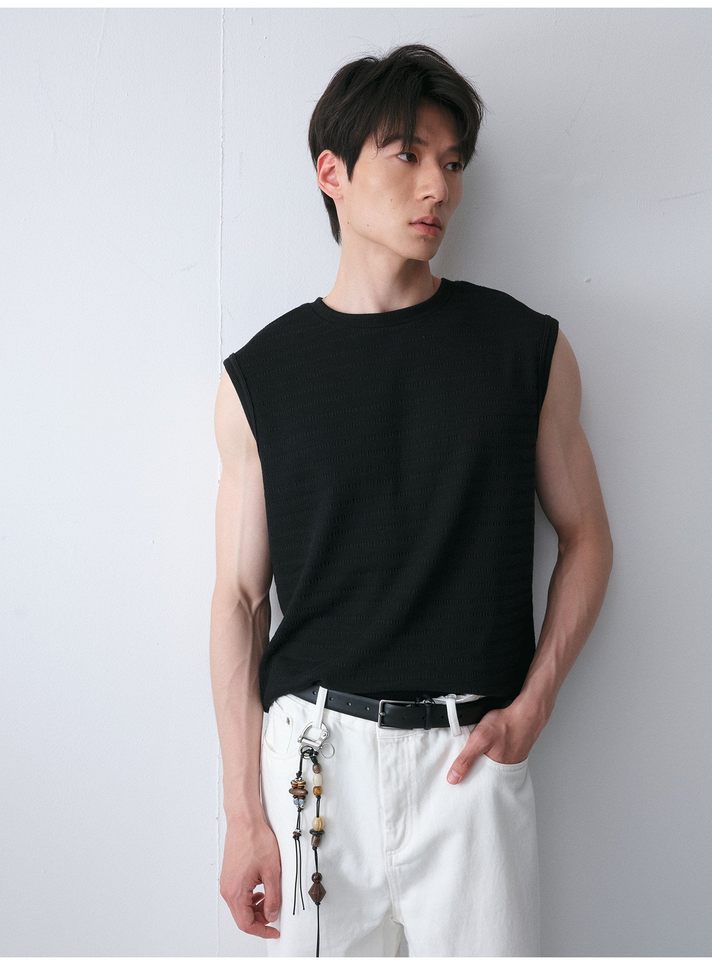 Cotton-Blend Sleeveless Shirt