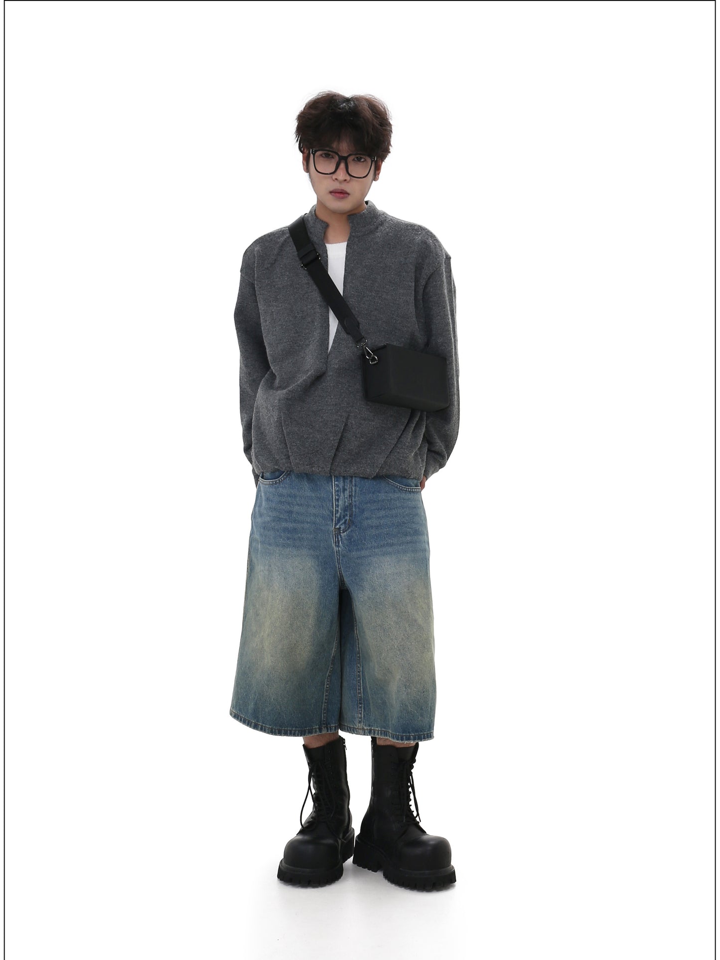 Patchwork V-Neck Sweater