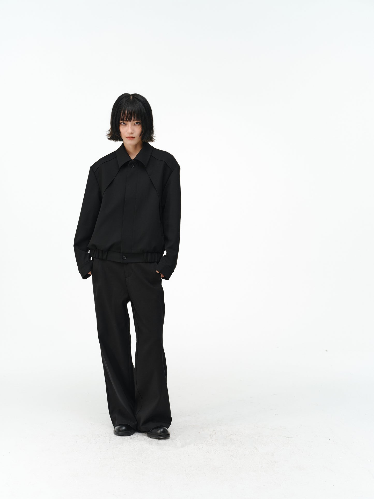Deconstructed Straight-Shoulder Jacket