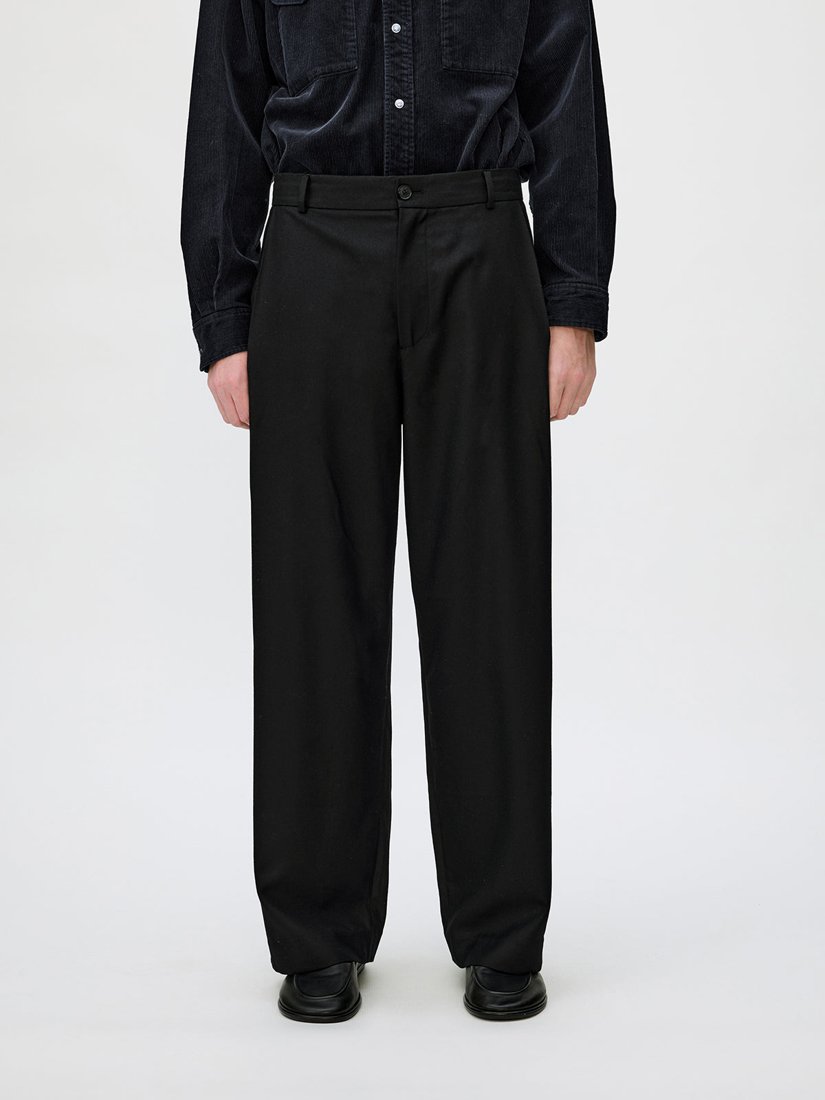 Straight-Leg Pleated Casual Pants