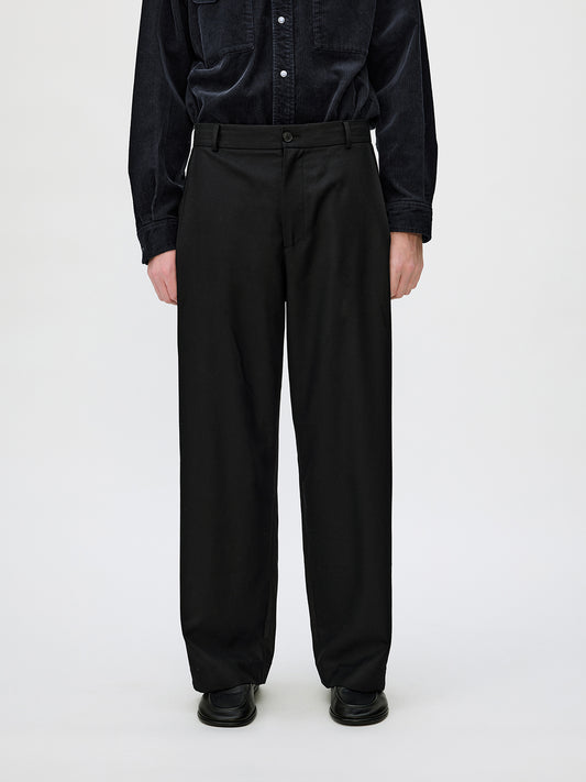 Straight-Leg Pleated Casual Pants