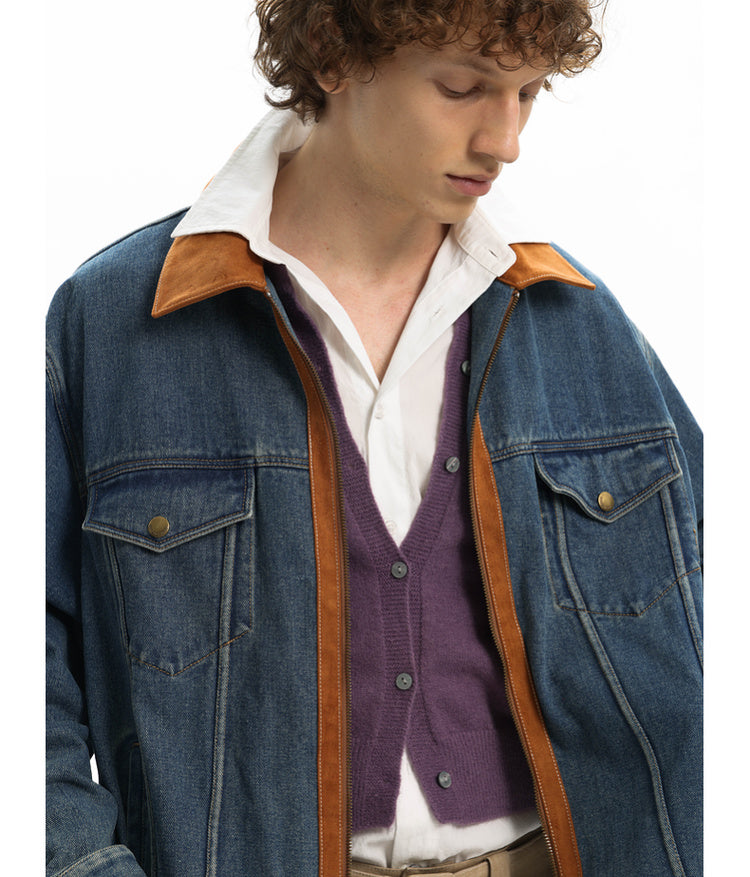 Loose-fitting retro denim jacket