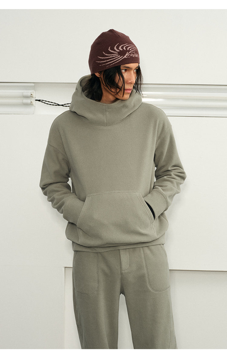 Pile collar Hooded sweatshirt