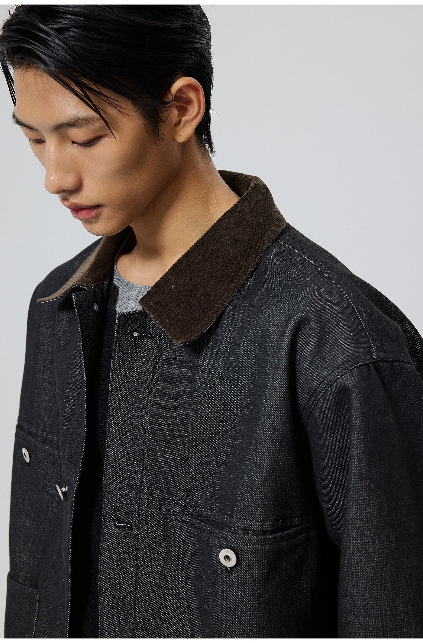 Corduroy Collar Denim Jacket