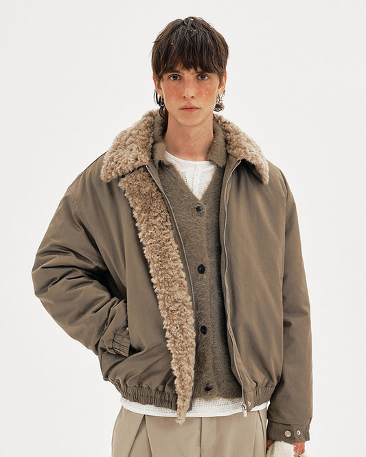 Premium Lambswool Collar Cotton Jacket