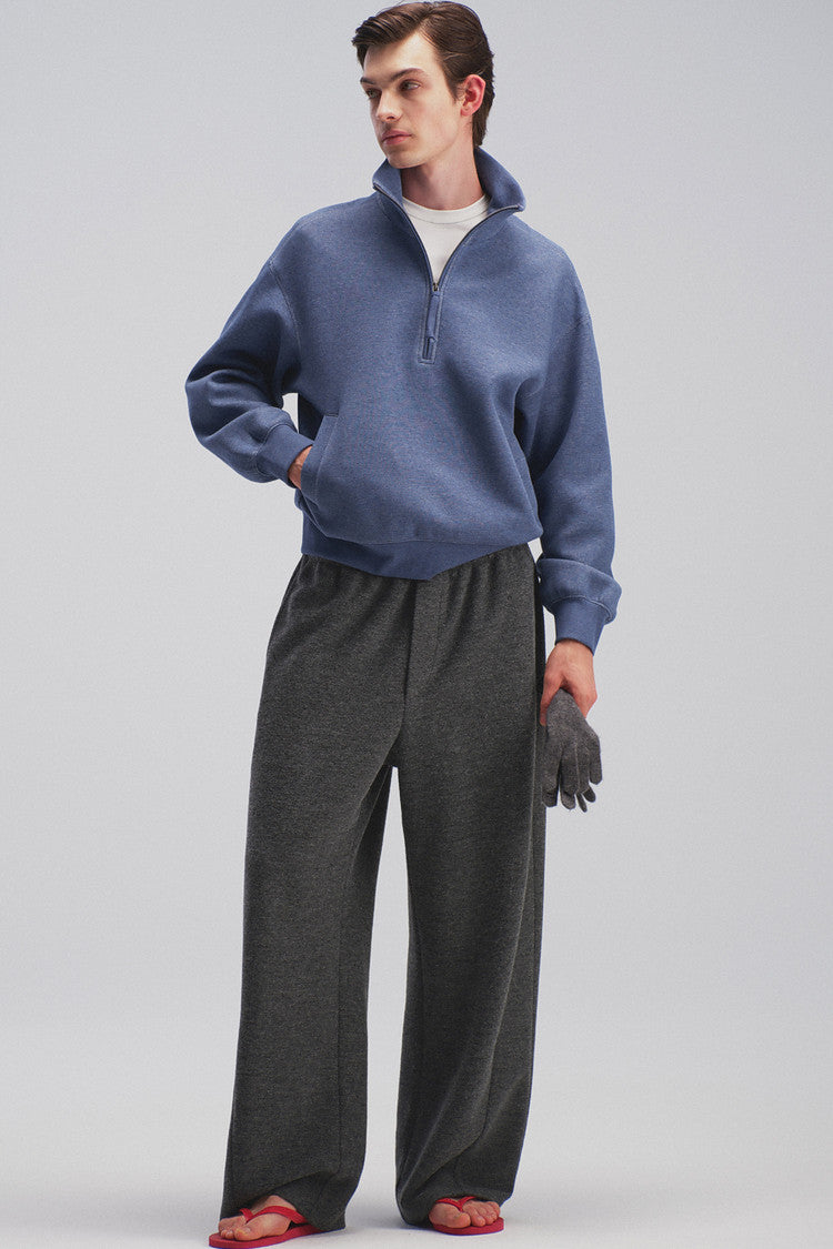 Stand-Up Collar Half-Zip Hoodie