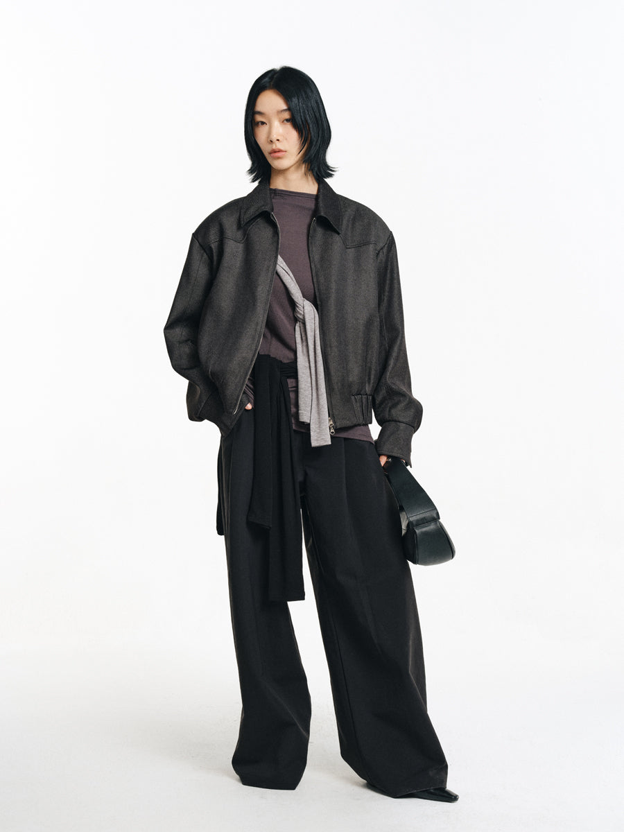 Short Padded Shoulder Jacket