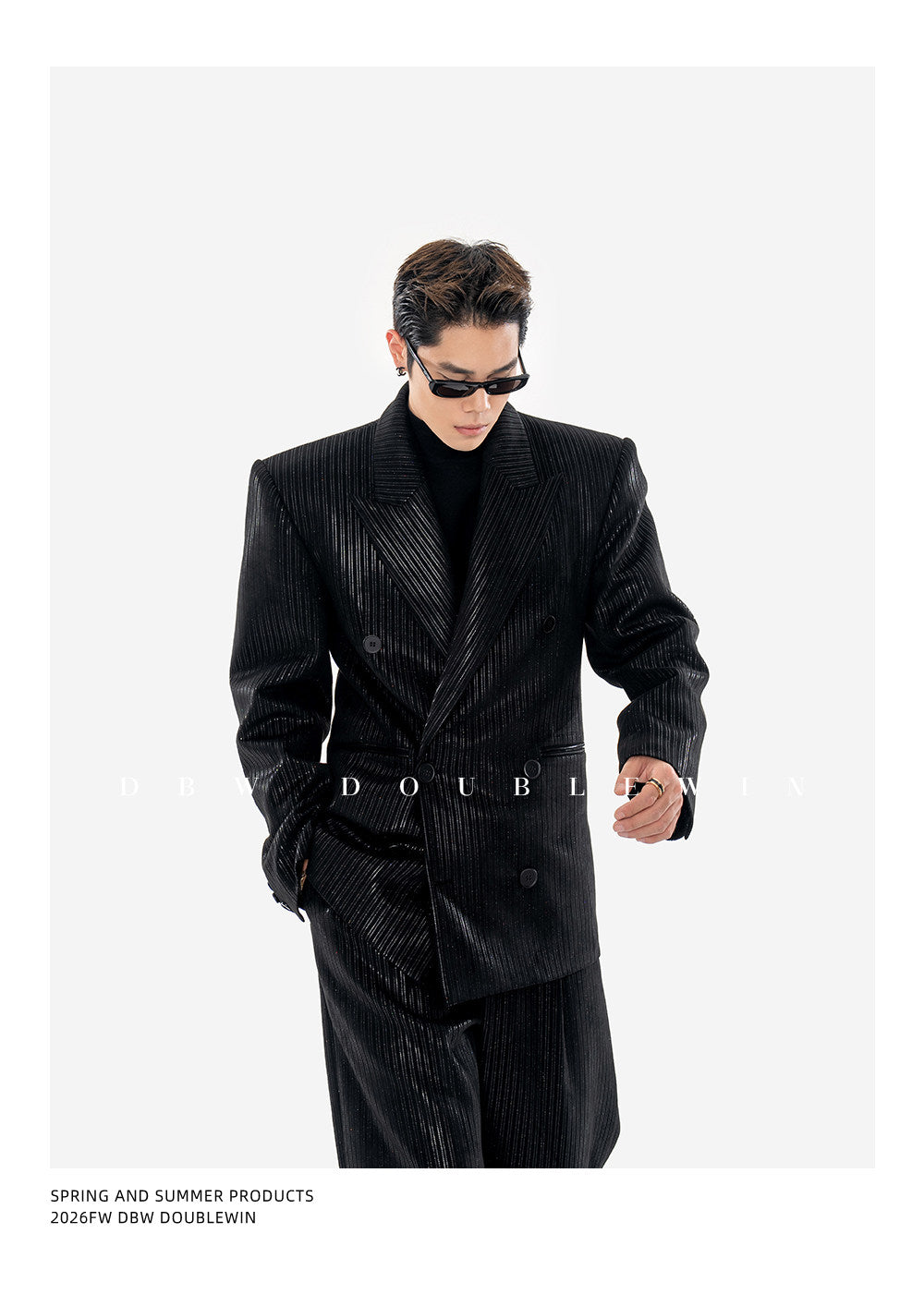 Suede and Velvet Striped Suit