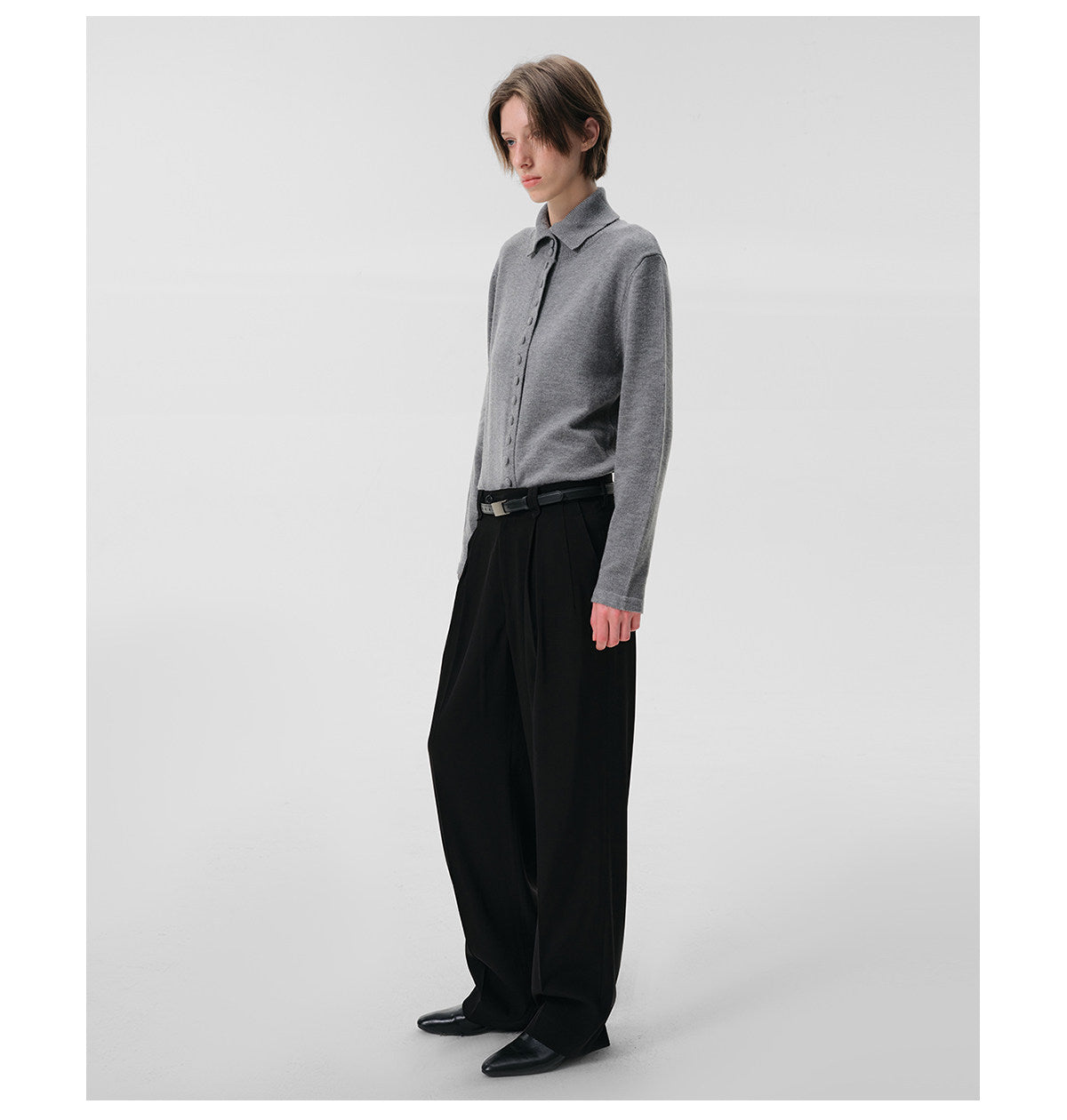 Half-Turtleneck Sweater with Wrap Cuffs