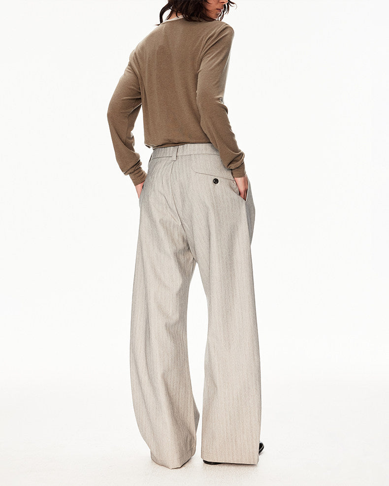 Striped Wide-Leg Pants
