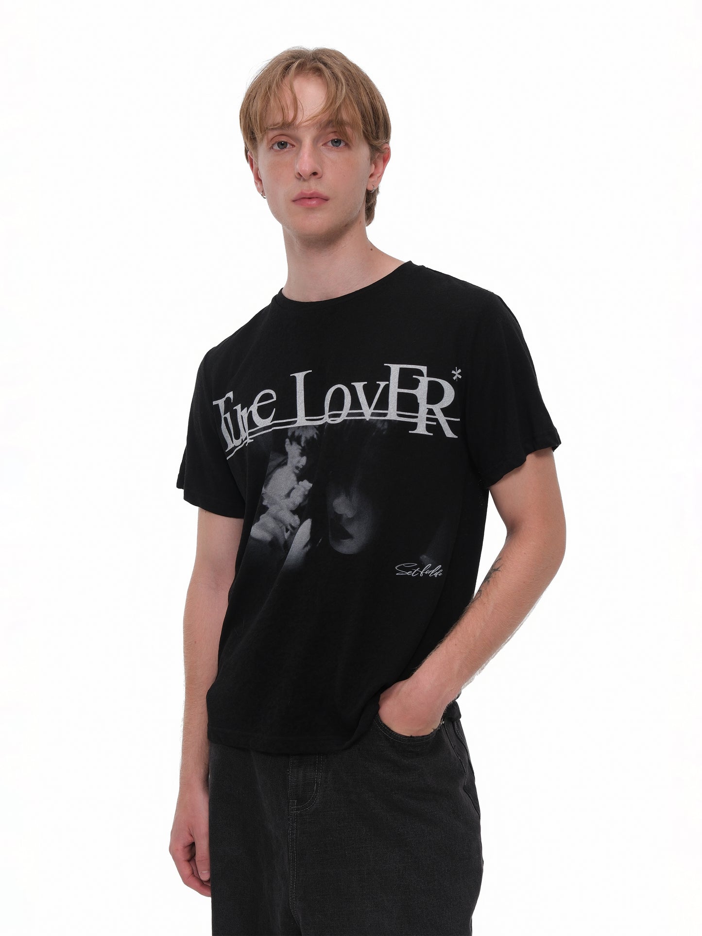 Printed linen T-shirt