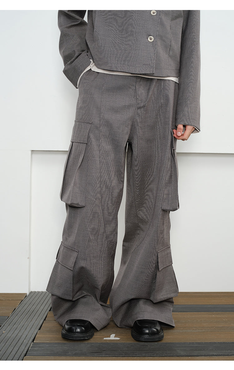 Wide leg cargo pants