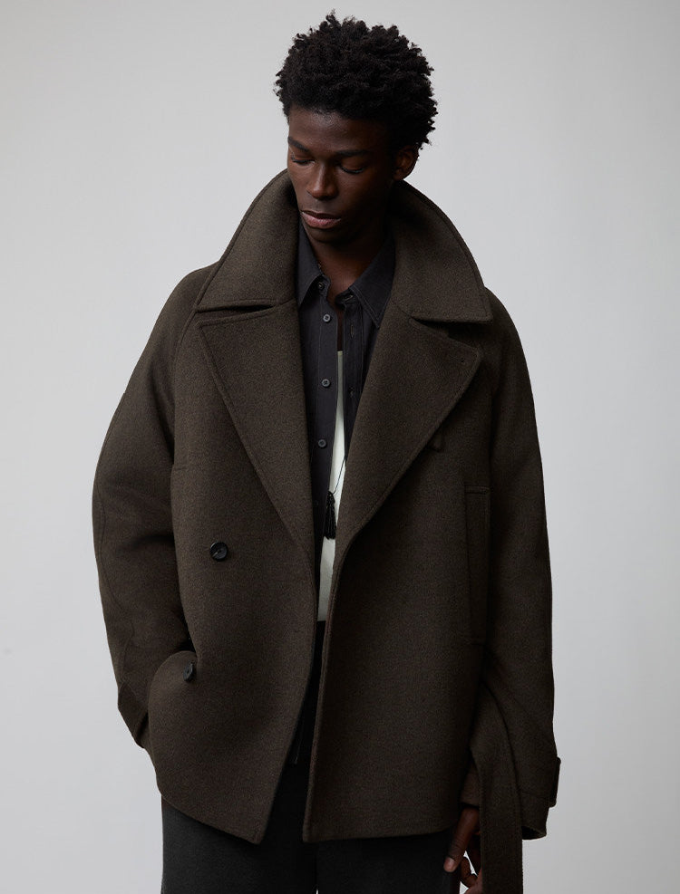 Raglan-Sleeve Short-Length Coat