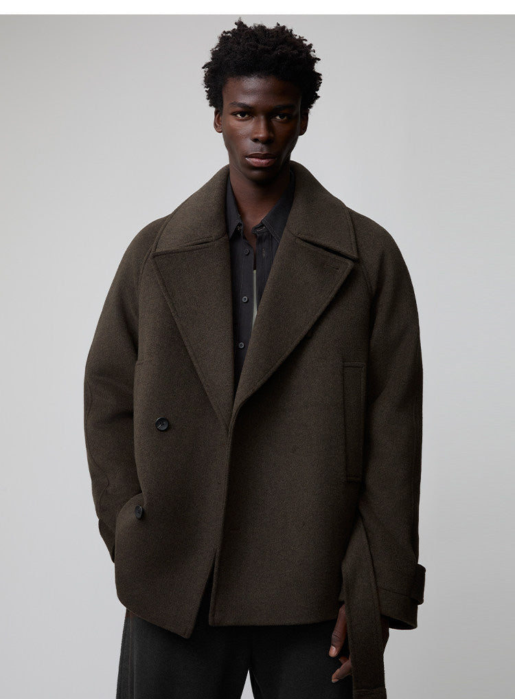 Raglan-Sleeve Short-Length Coat