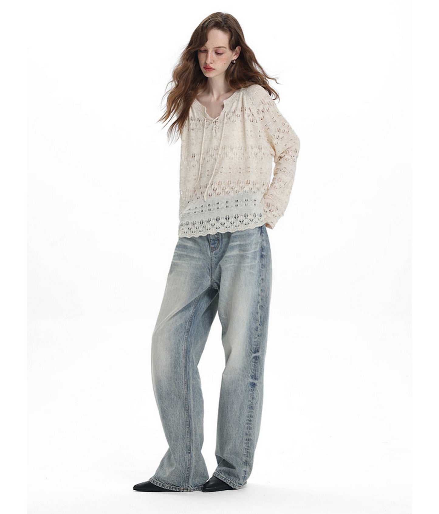 Lightweight Flyknit Tie-Up Sweater