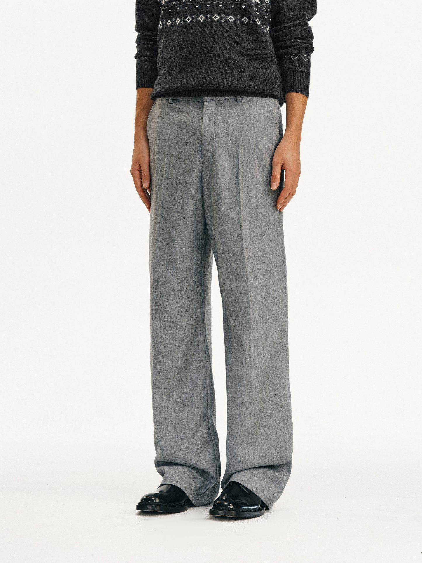 Wrinkle-Resistant Wool Casual Pants