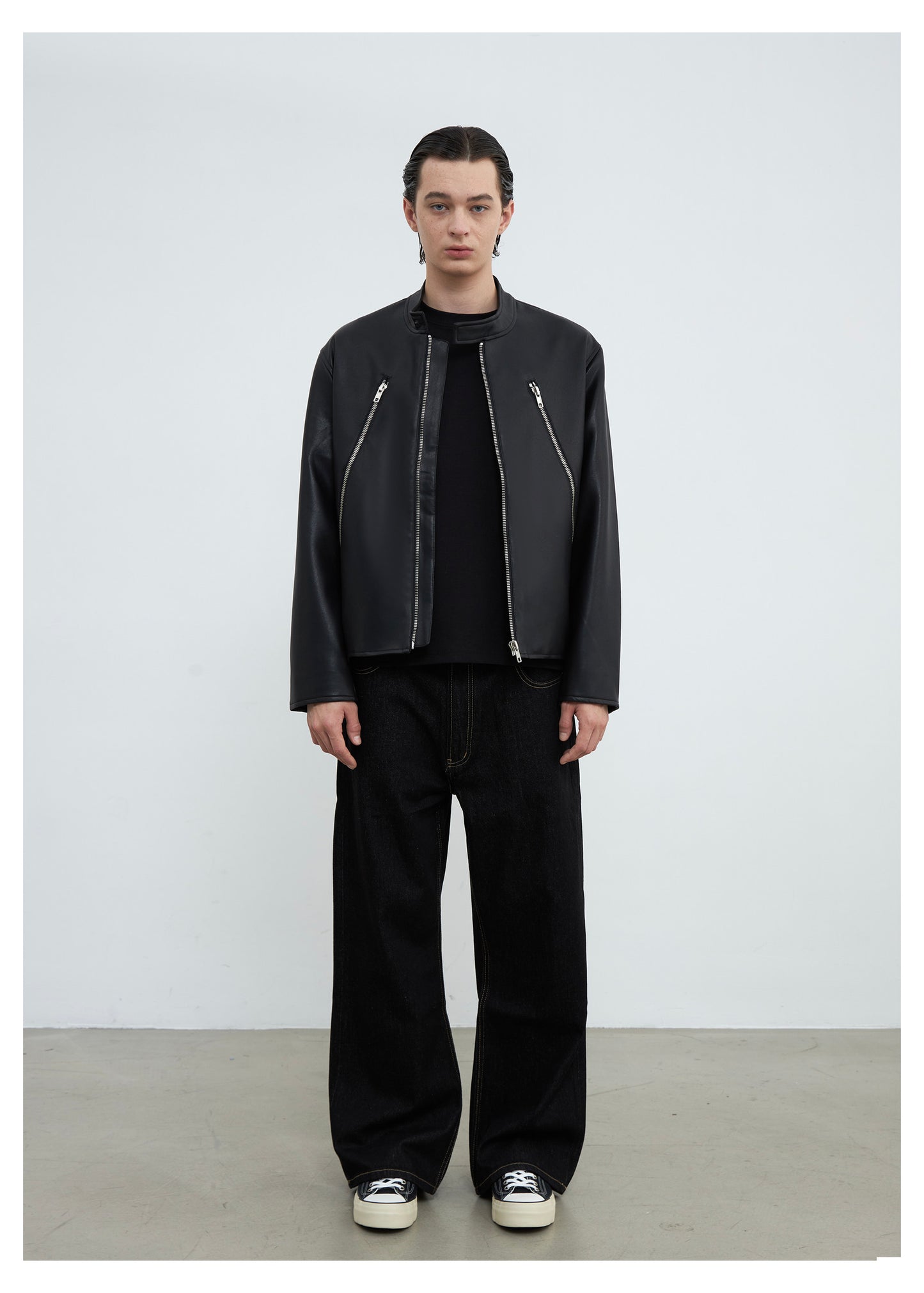 Faux Lambskin Multi-Zip Jacket