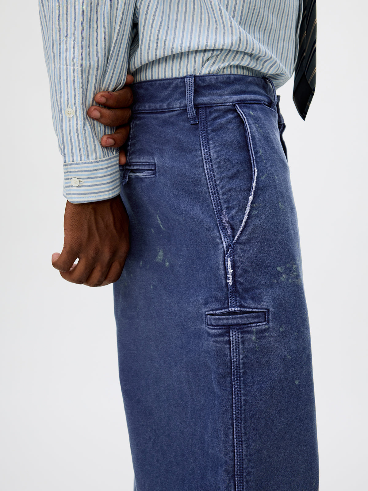 Heavy-Wash Finish Casual Pants