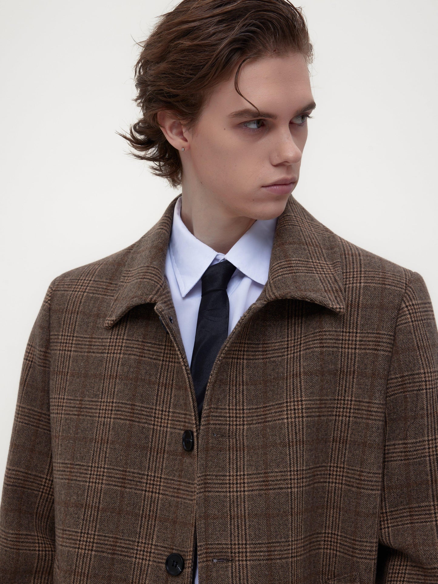 Checkered Mid-Length Coat