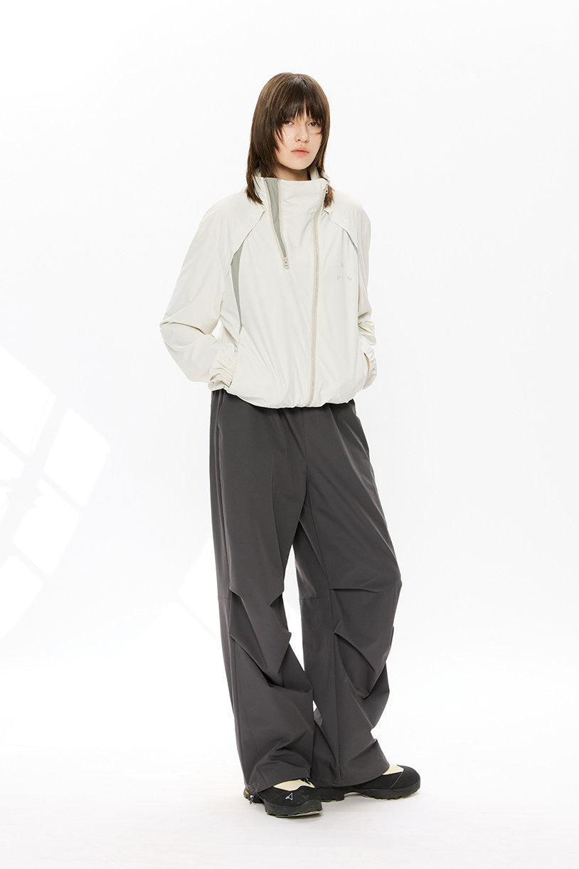 Diagonal Zipper Straight-Shoulder Sun Protection Jacket