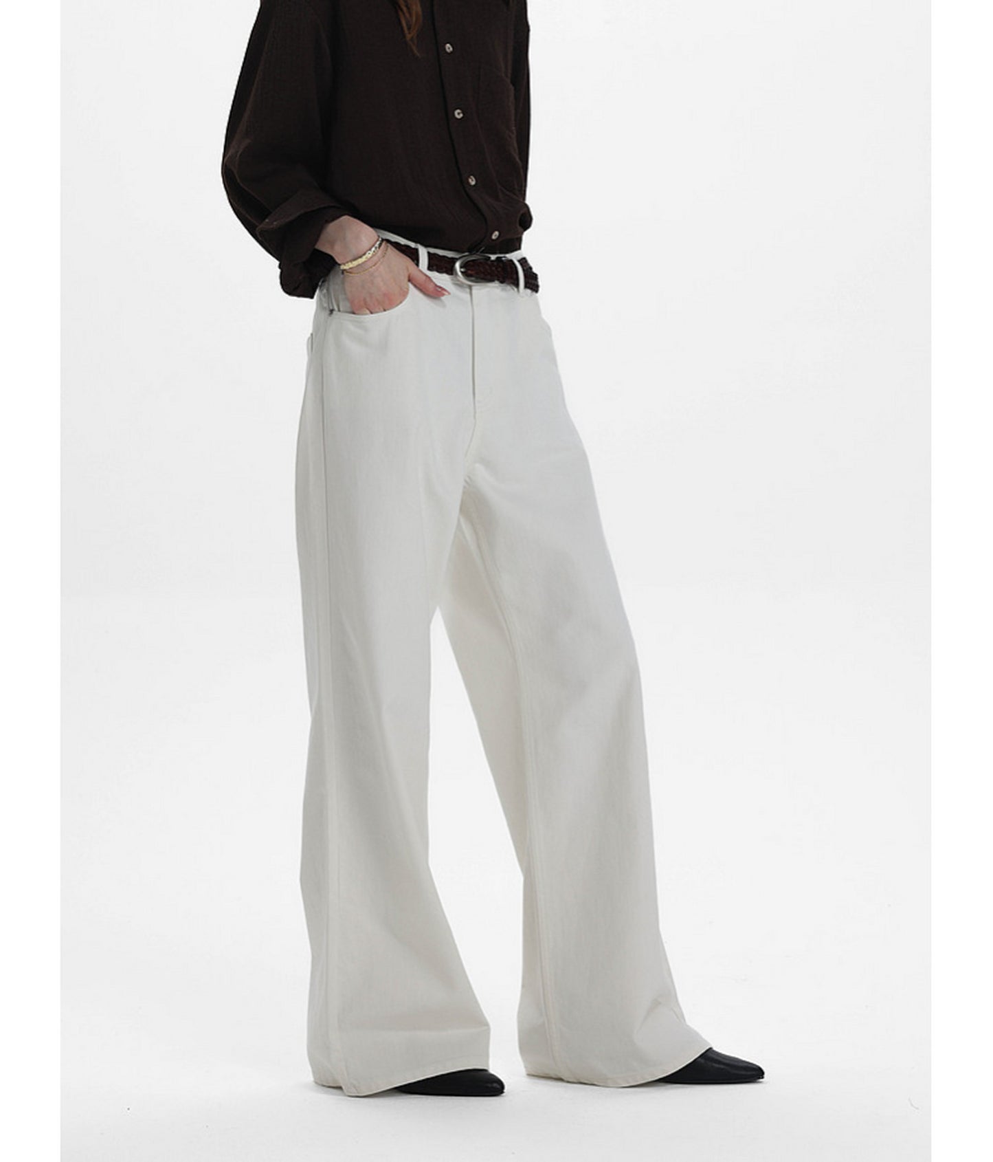 Low-Waist Straight-Leg Casual Pants