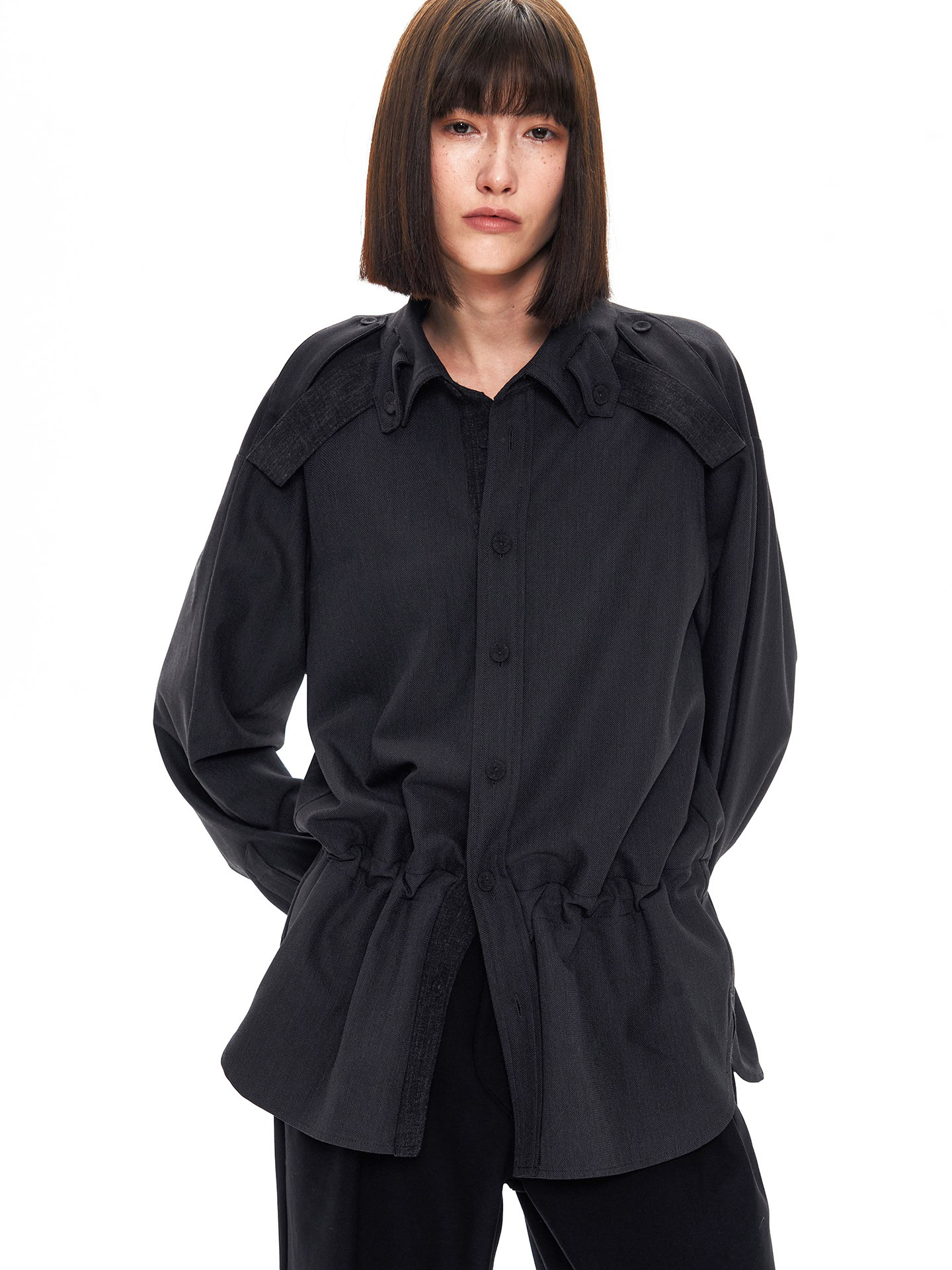 Waist-Shaping Wool Shirt