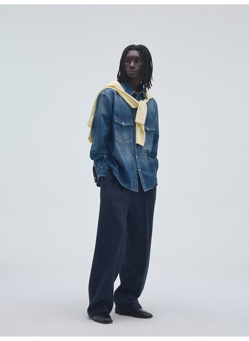 Classic Pocket Retro Denim Shirt