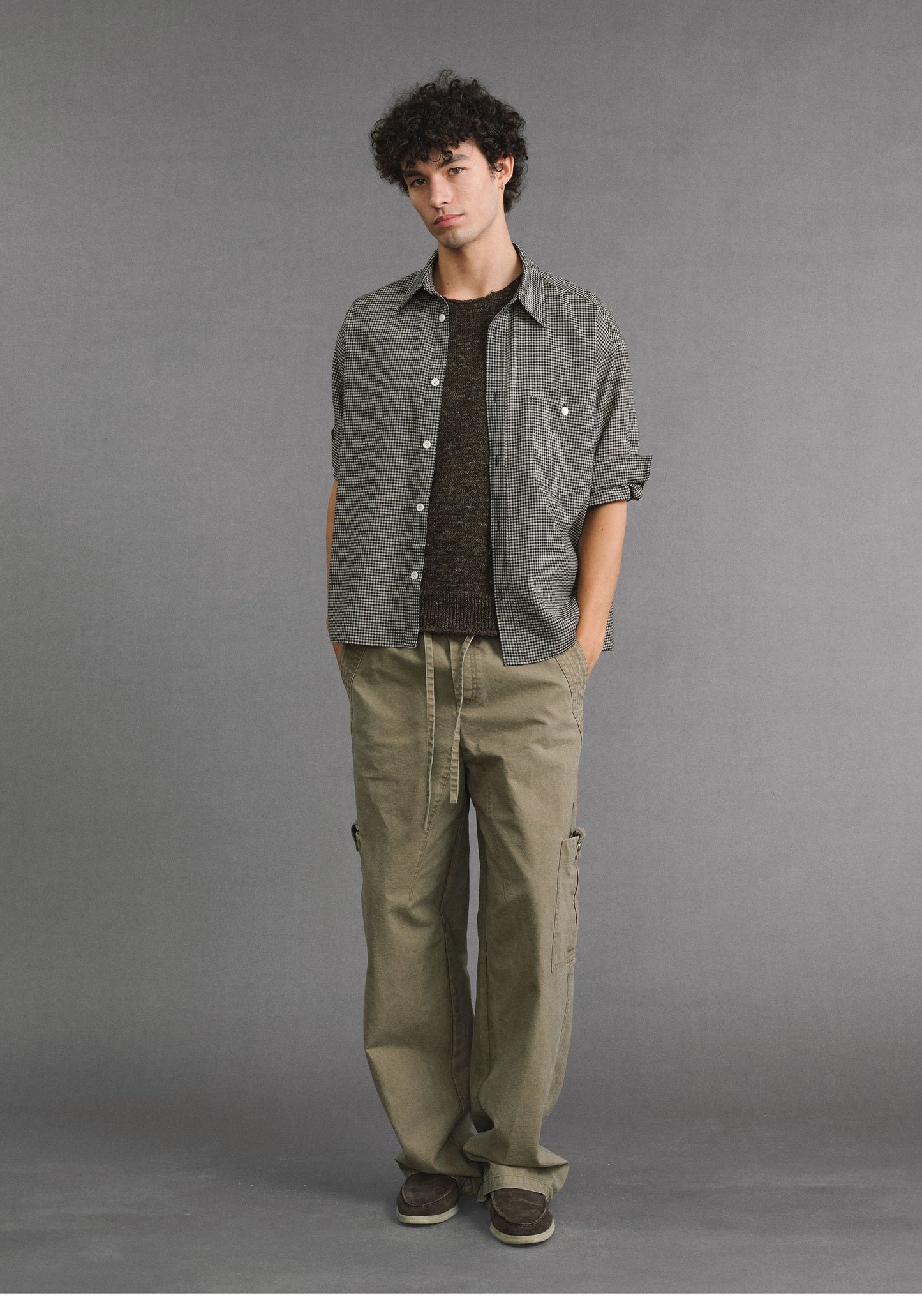 Accordion-Pocket Casual Pants