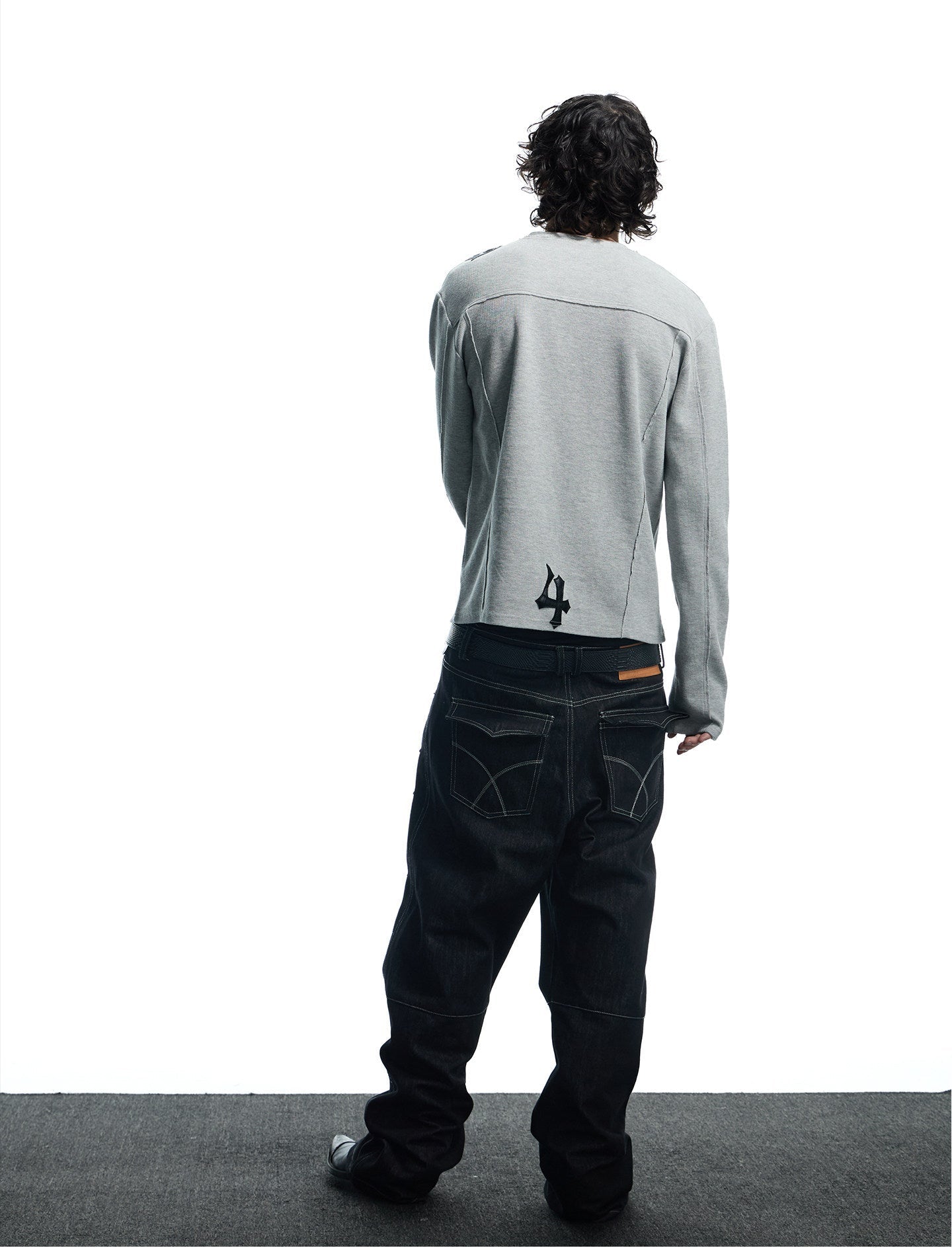 Street Style Waffle Henry Neck T-Shirt