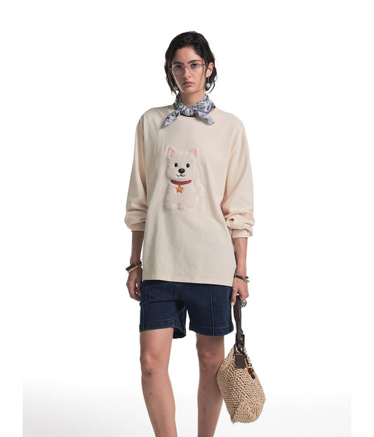 Appliqué embroidery T-shirt