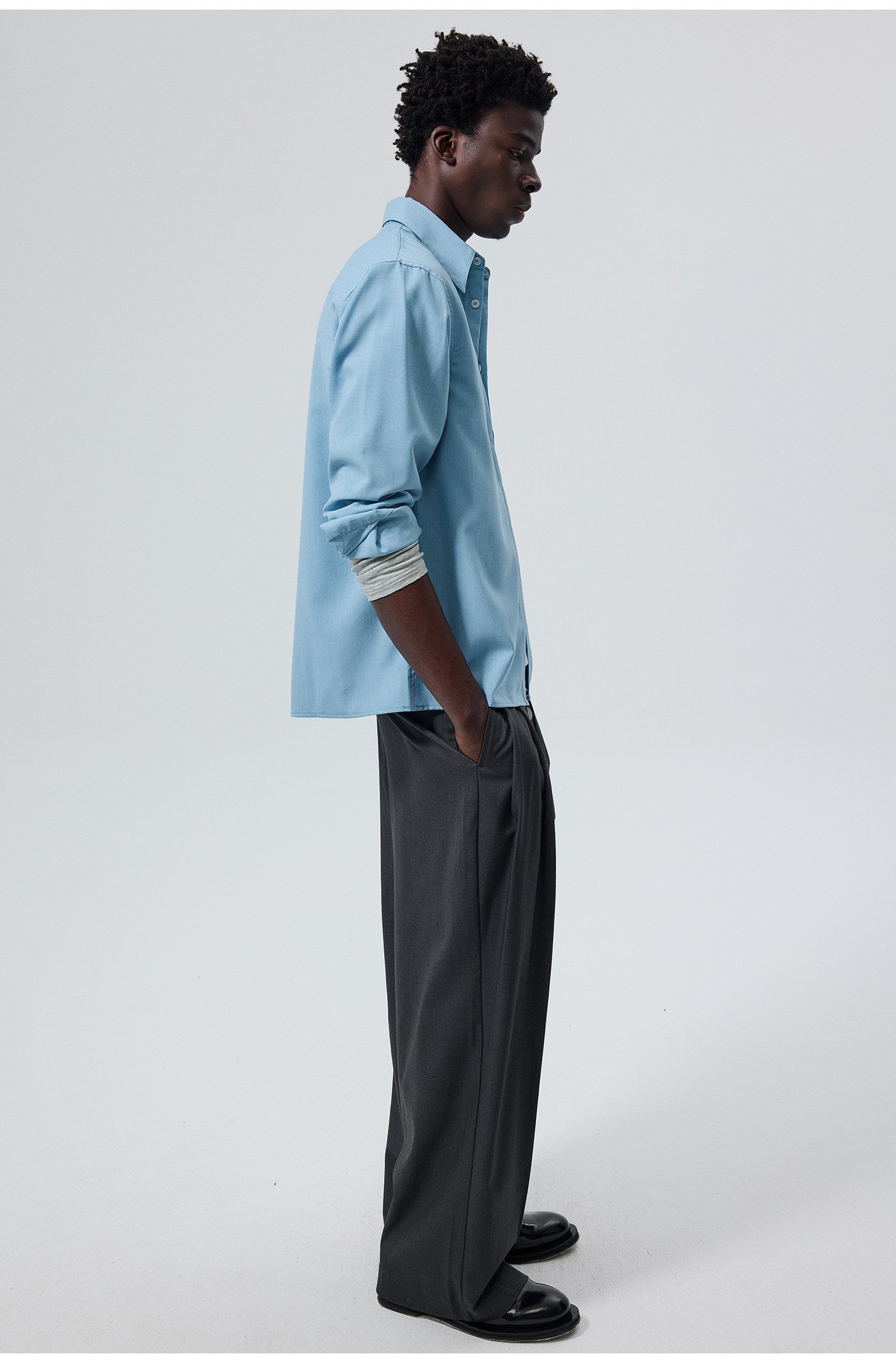 Linen-like texture shirt