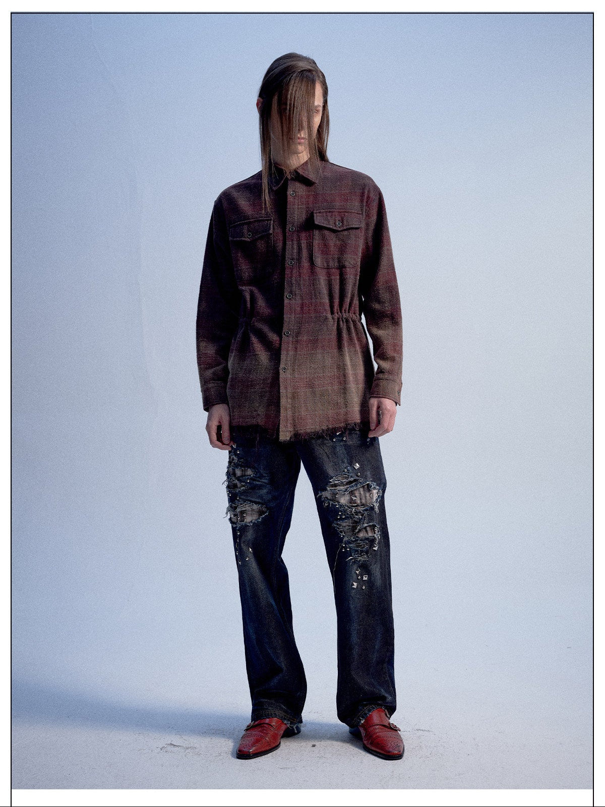 Vintage-Style Rivet-Accent Jeans