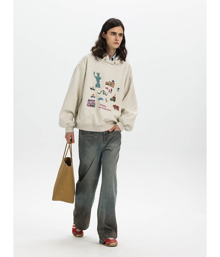 Three-in-one printed sweatshirt