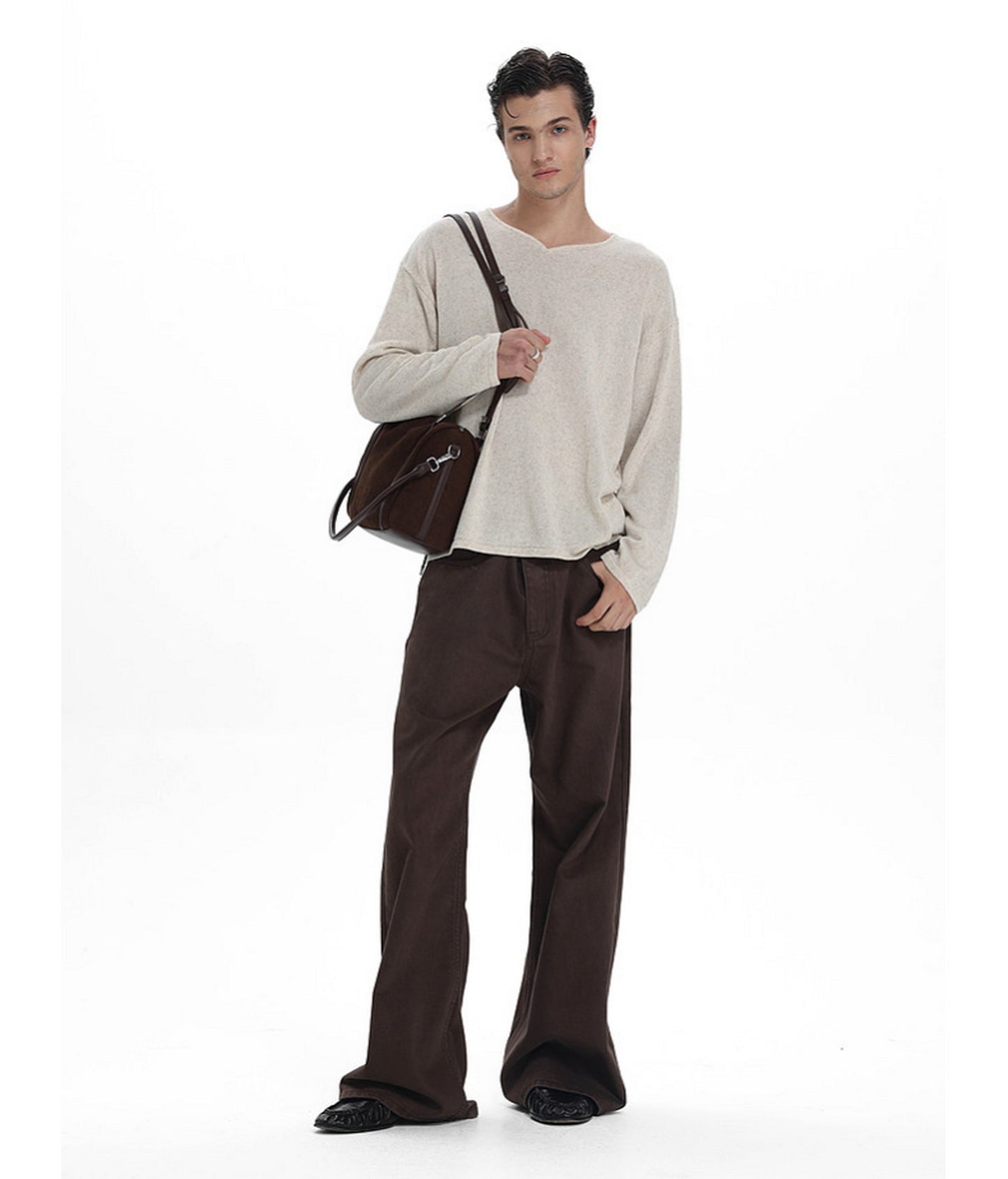 Small V-Neck Knit Shirt