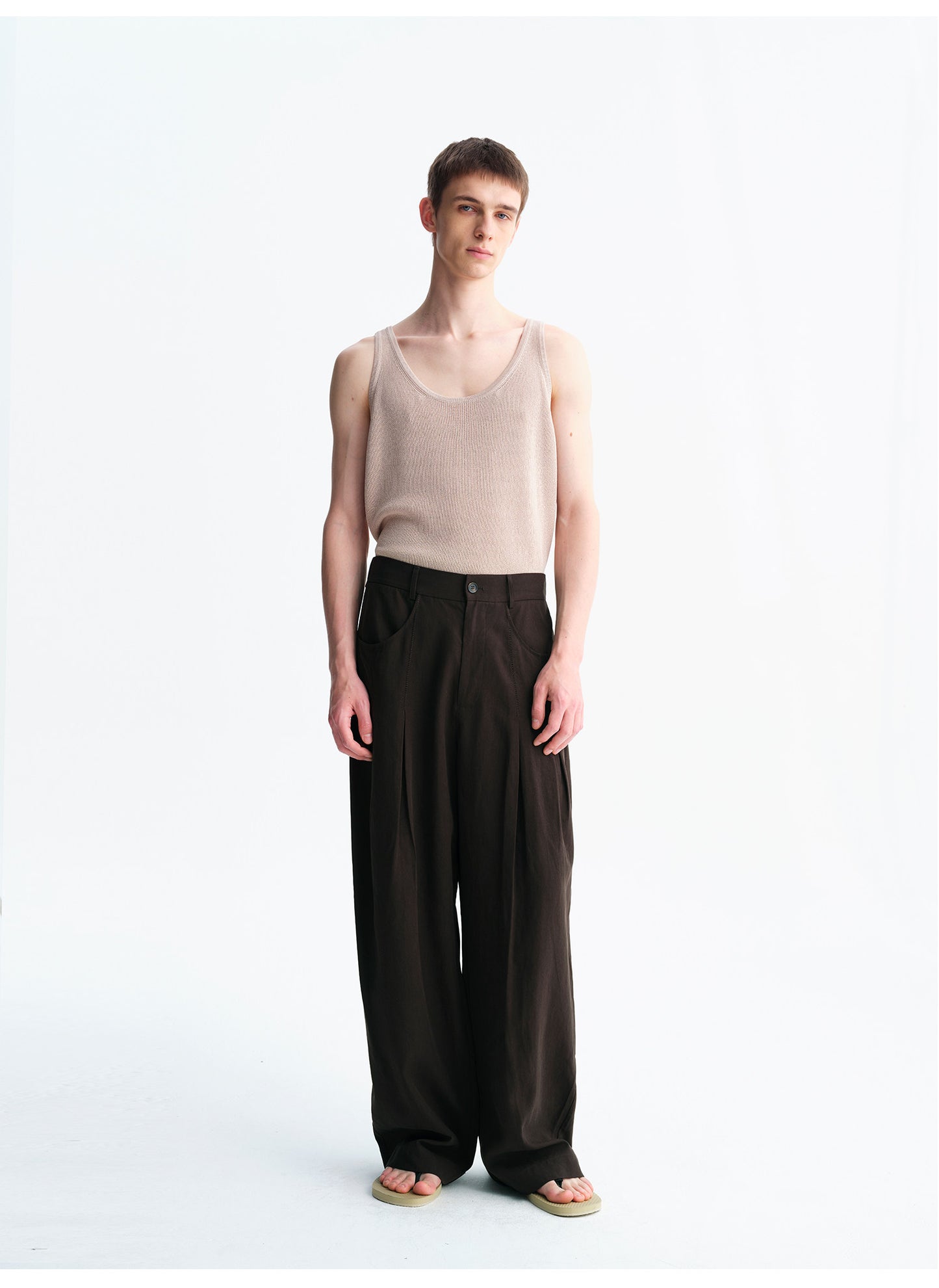 Vintage Linen-Style Casual Pants