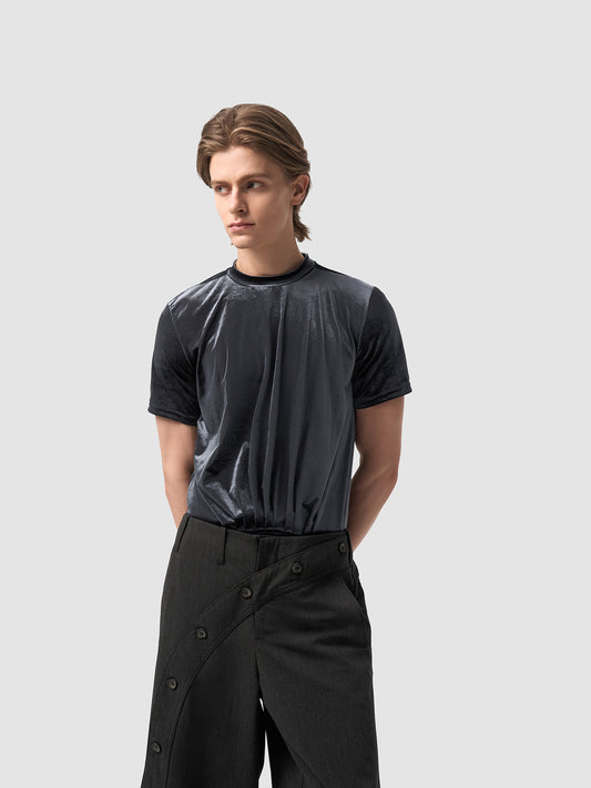 Velvet Mini Turtleneck T-Shirt