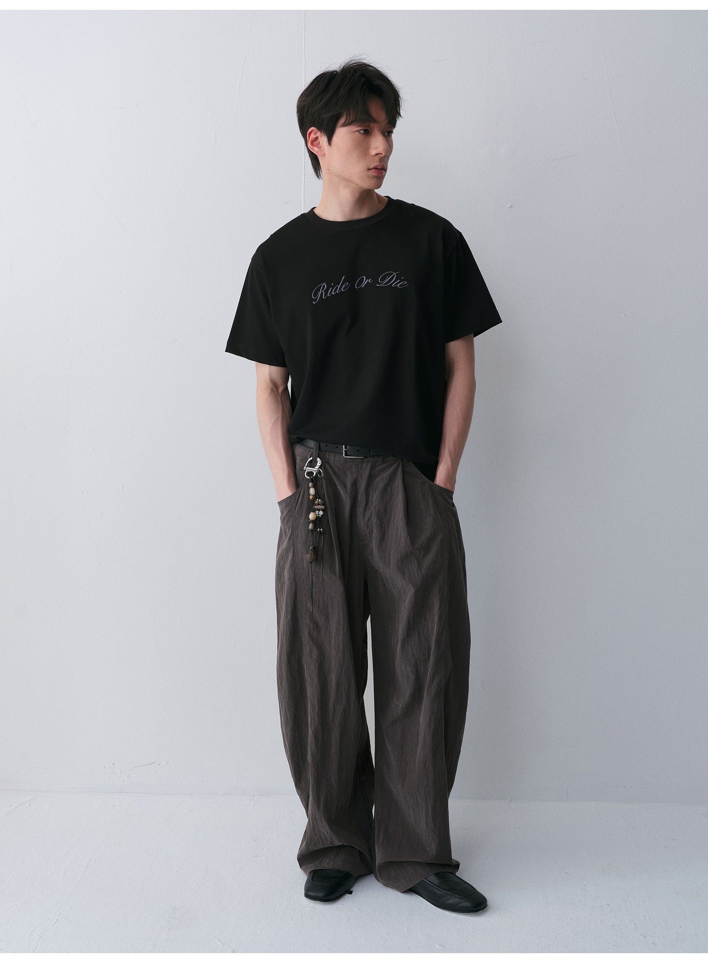 Round-Neck T-Shirt with Alphabet Print