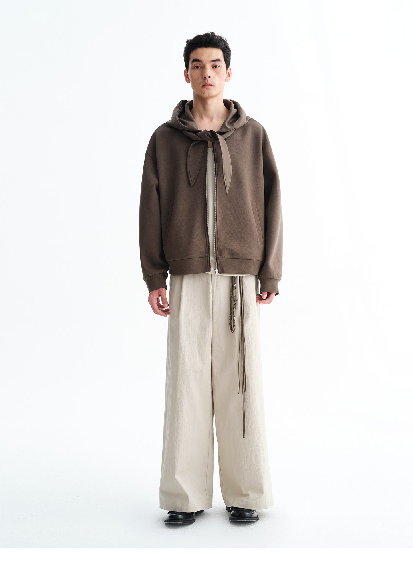 Relaxed wide-leg casual pants